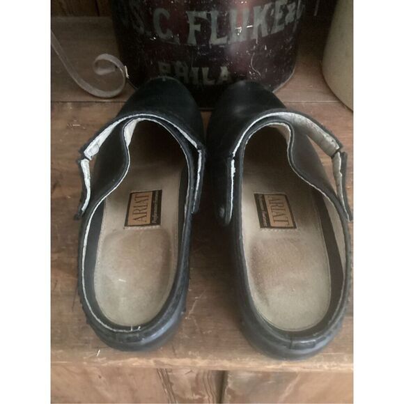 ARIAT Santa Cruz Slingback Mules Clogs Sz 7B Black Leather - Picture 5 of 9